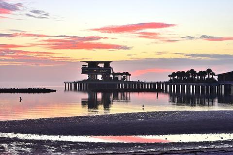 The St. Pete Pier at sunrise.